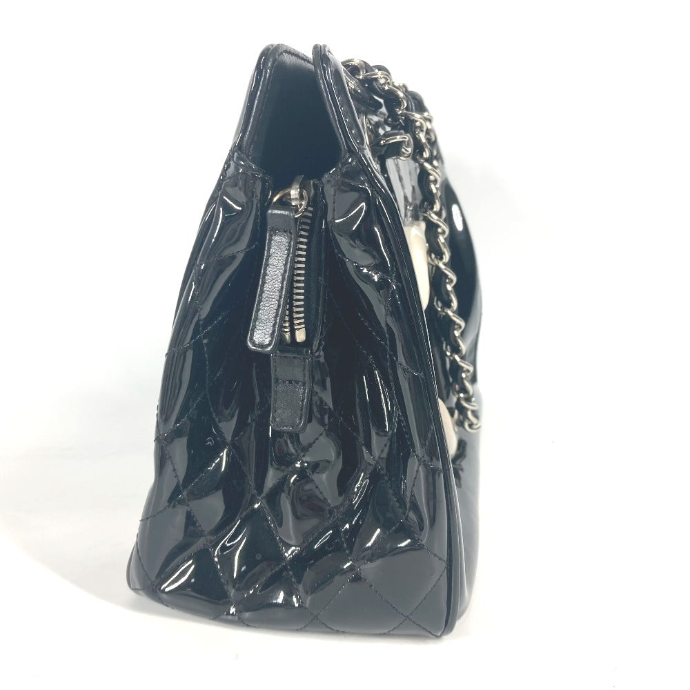 CHANEL Shoulder Bag enamel black CC COCO Mark Lipstick Women Used