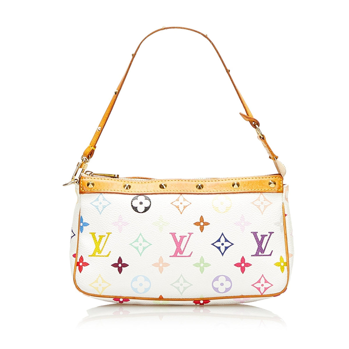 Louis Vuitton Pochette Accessoires White Multicolor Monogram Canvas
