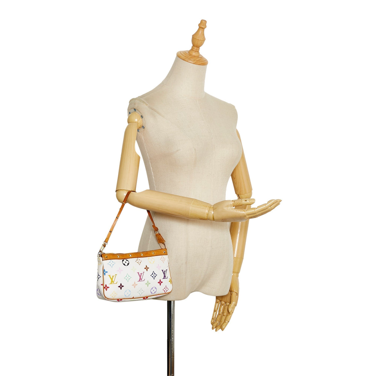 Louis Vuitton Pochette Accessoires White Multicolor Monogram Canvas