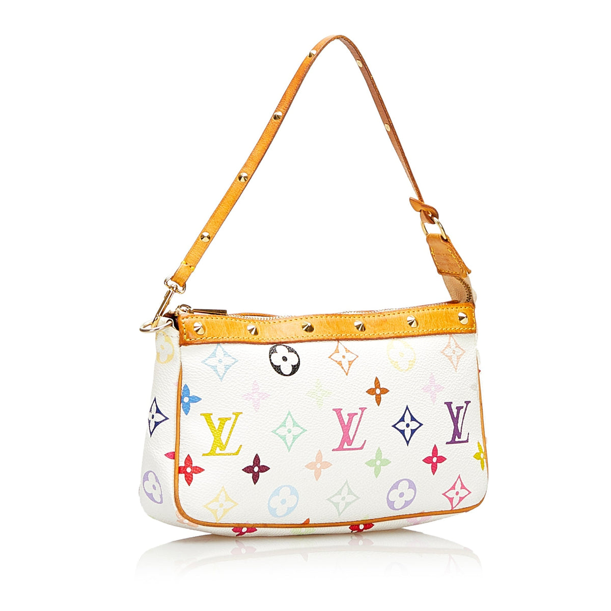 Louis Vuitton Pochette Accessoires White Multicolor Monogram Canvas