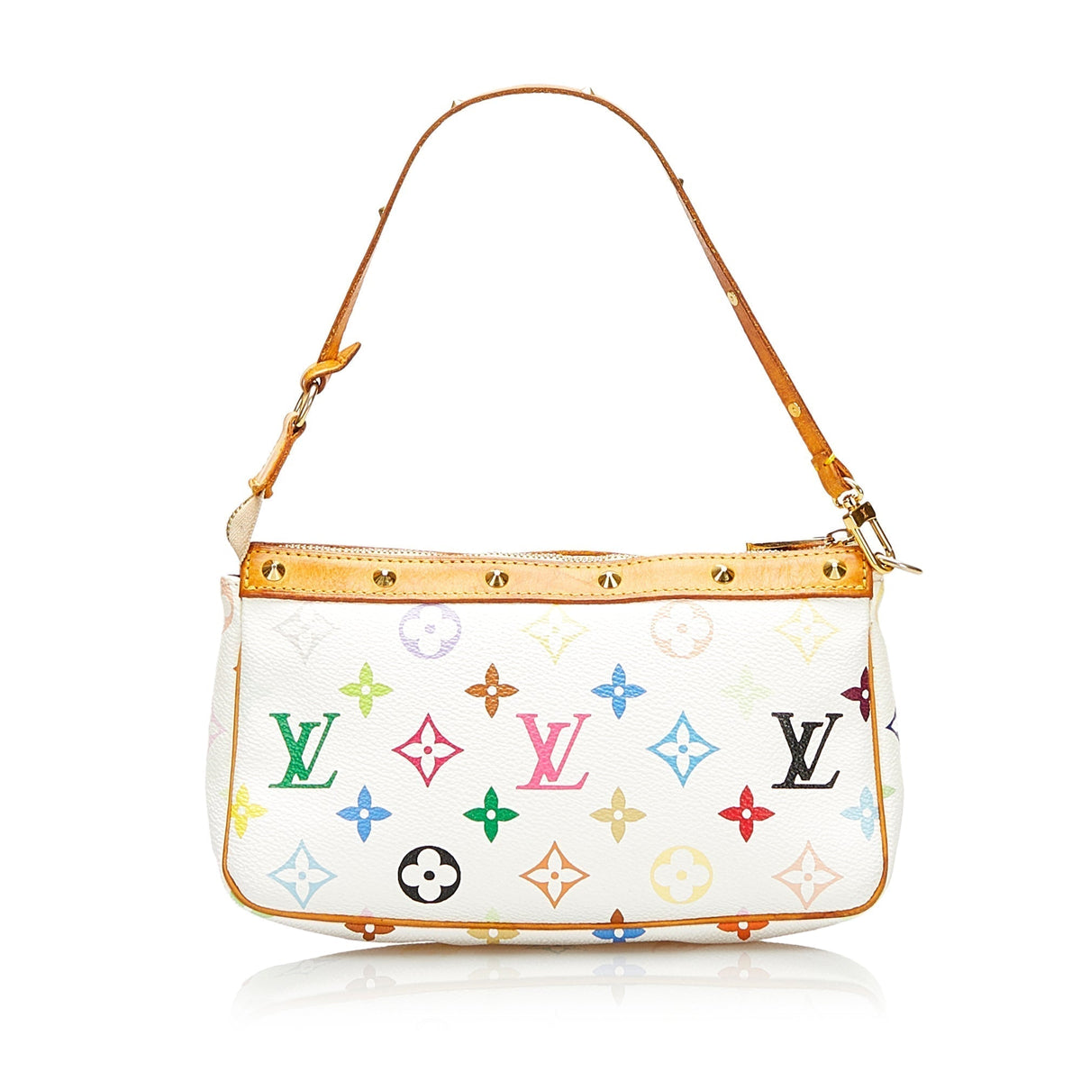 Louis Vuitton Pochette Accessoires White Multicolor Monogram Canvas