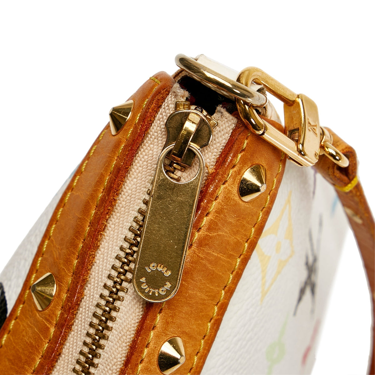 Louis Vuitton Pochette Accessoires White Multicolor Monogram Canvas
