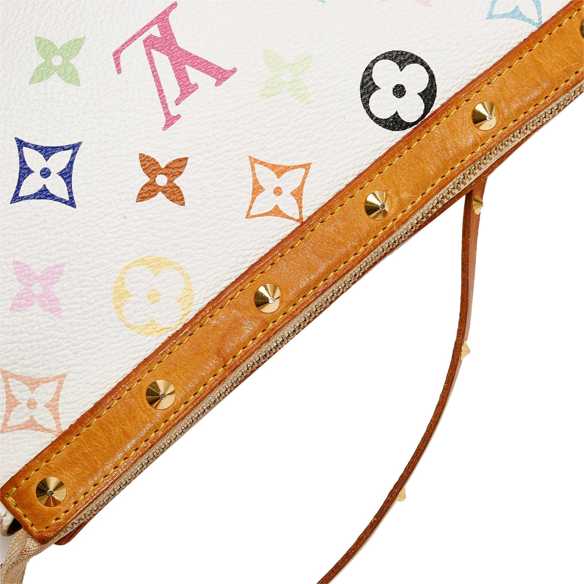 Louis Vuitton Pochette Accessoires White Multicolor Monogram Canvas