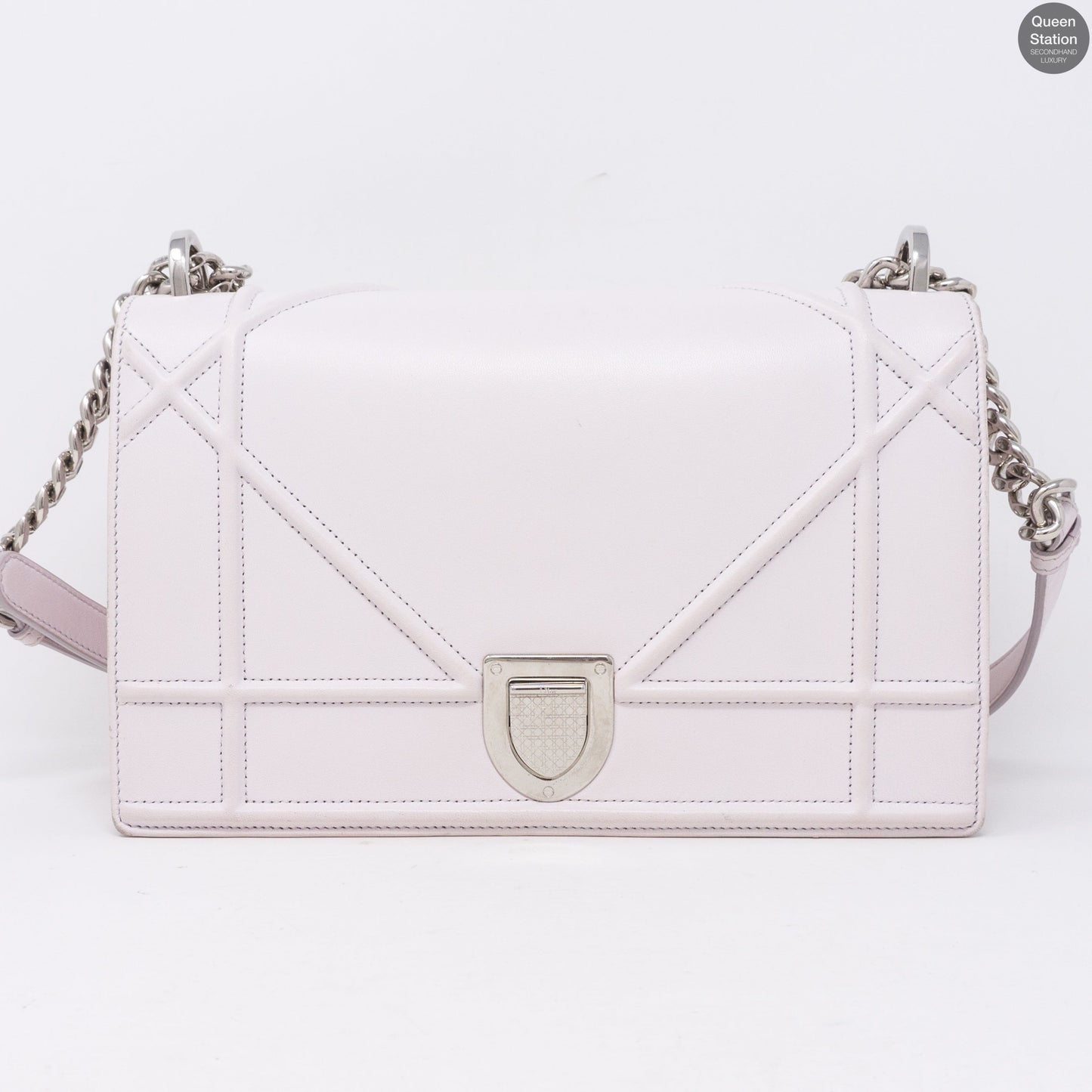 Diorama Medium Flap Bag Light Pink Leather
