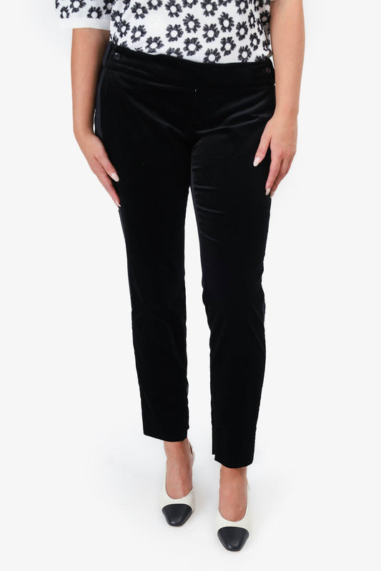 Gucci Black Velvet Trousers Size M