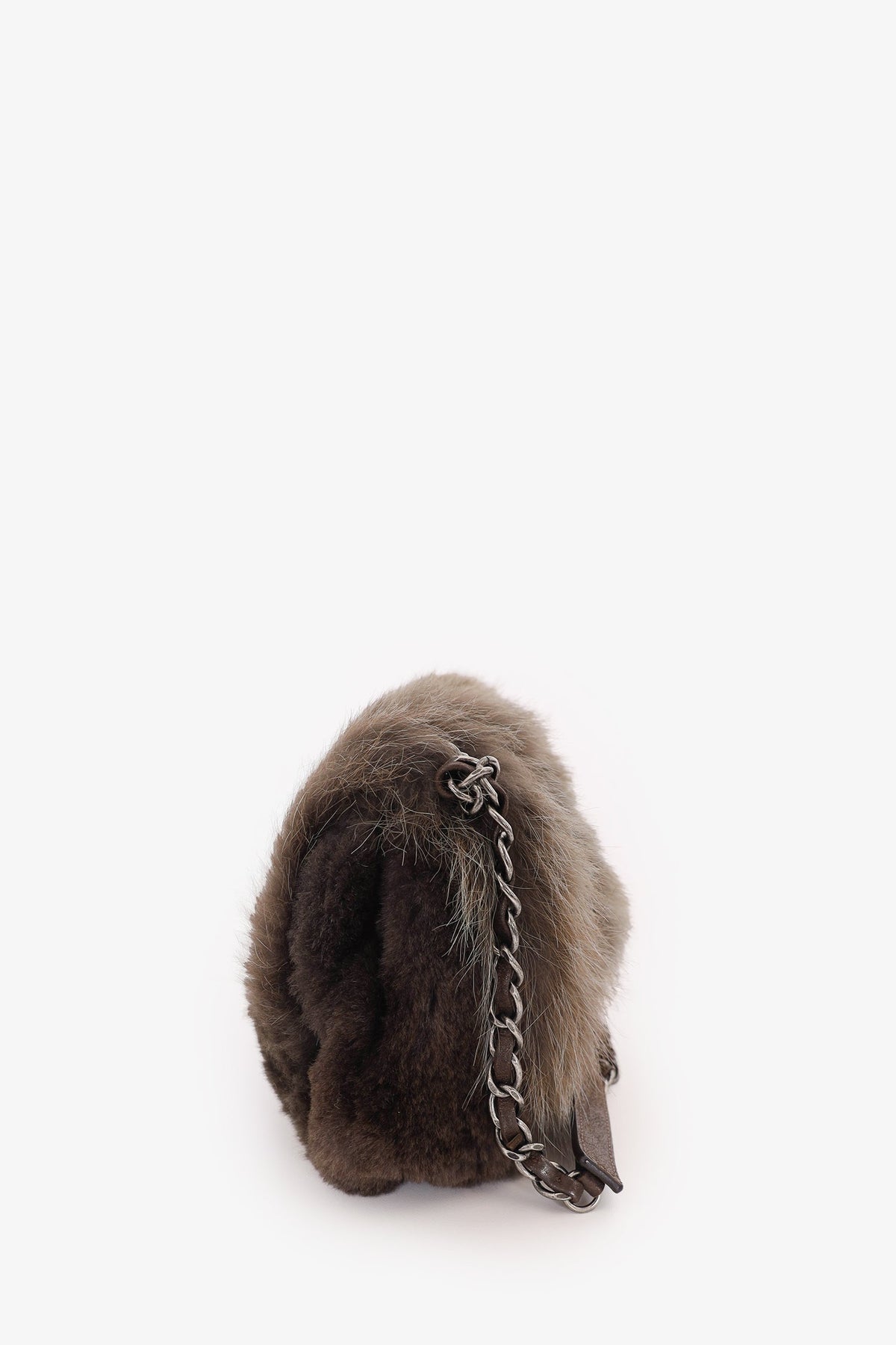 Chanel™ 2013-14 Brown Fur CC Flap Bag