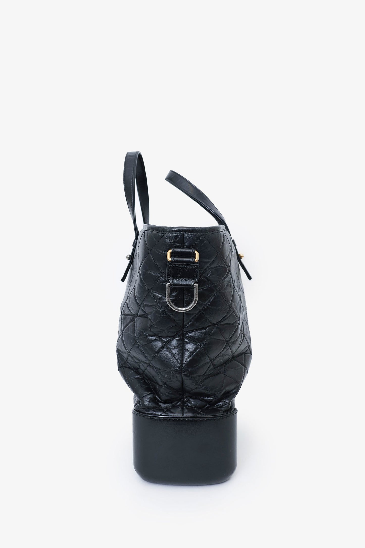 Chanel™ 2017/18 Black Leather Quilted Large Gabrielle Top Handle Shopping Tote