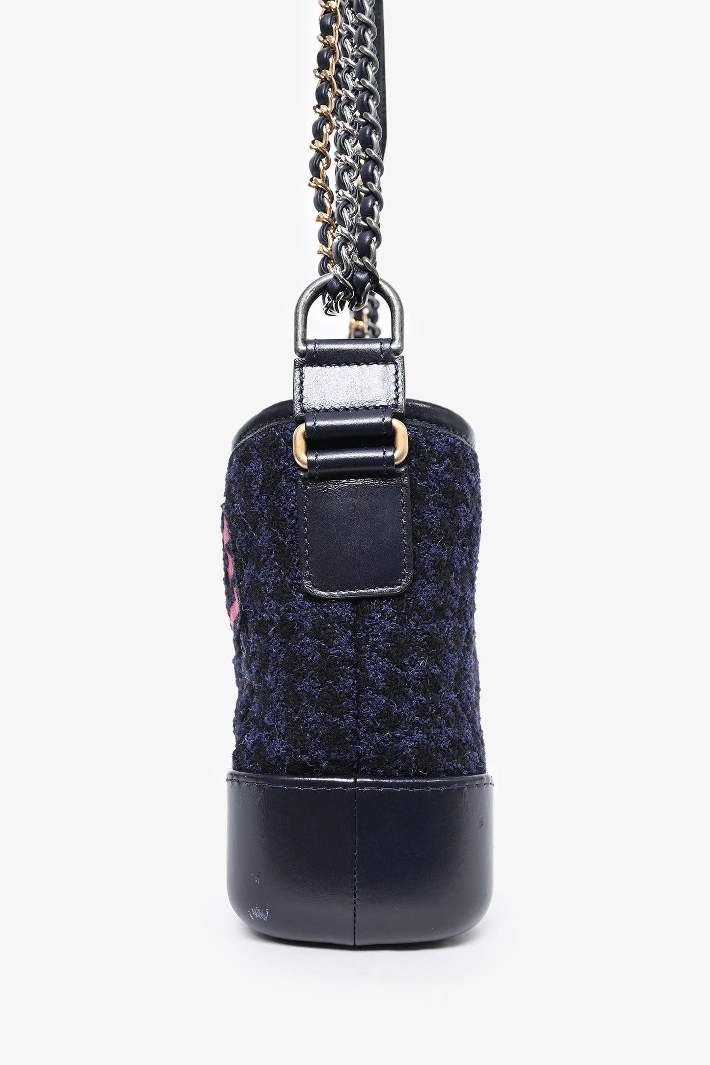 Chanel™ 2017 Black Leather/Navy Tweed Small Gabrielle Shoulder Bag