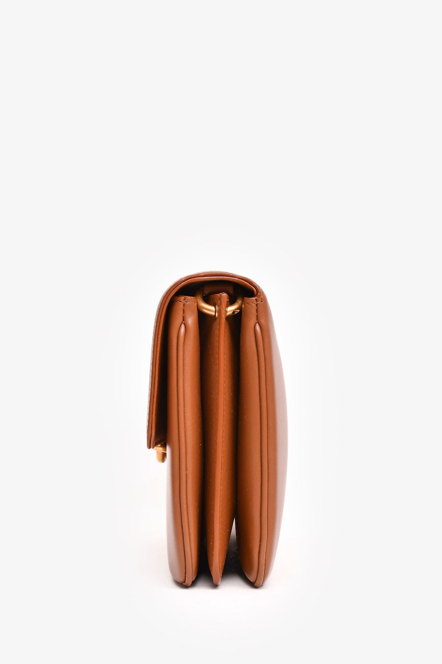 Saint Laurent Brown Leather 'Le Maillon' Shoulder Bag