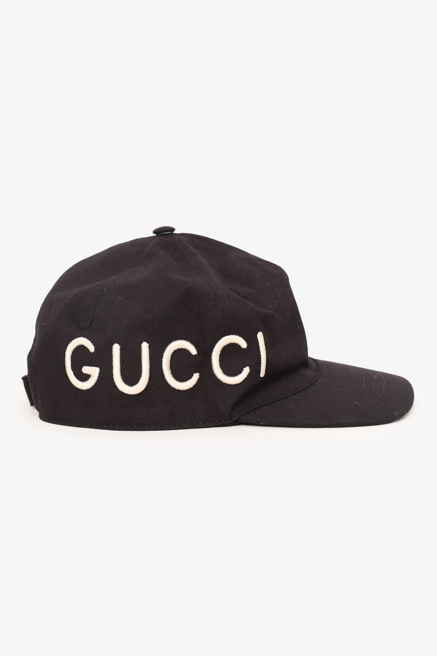 Gucci Black 'Love Gucci' Embroidery Baseball Hat Size S