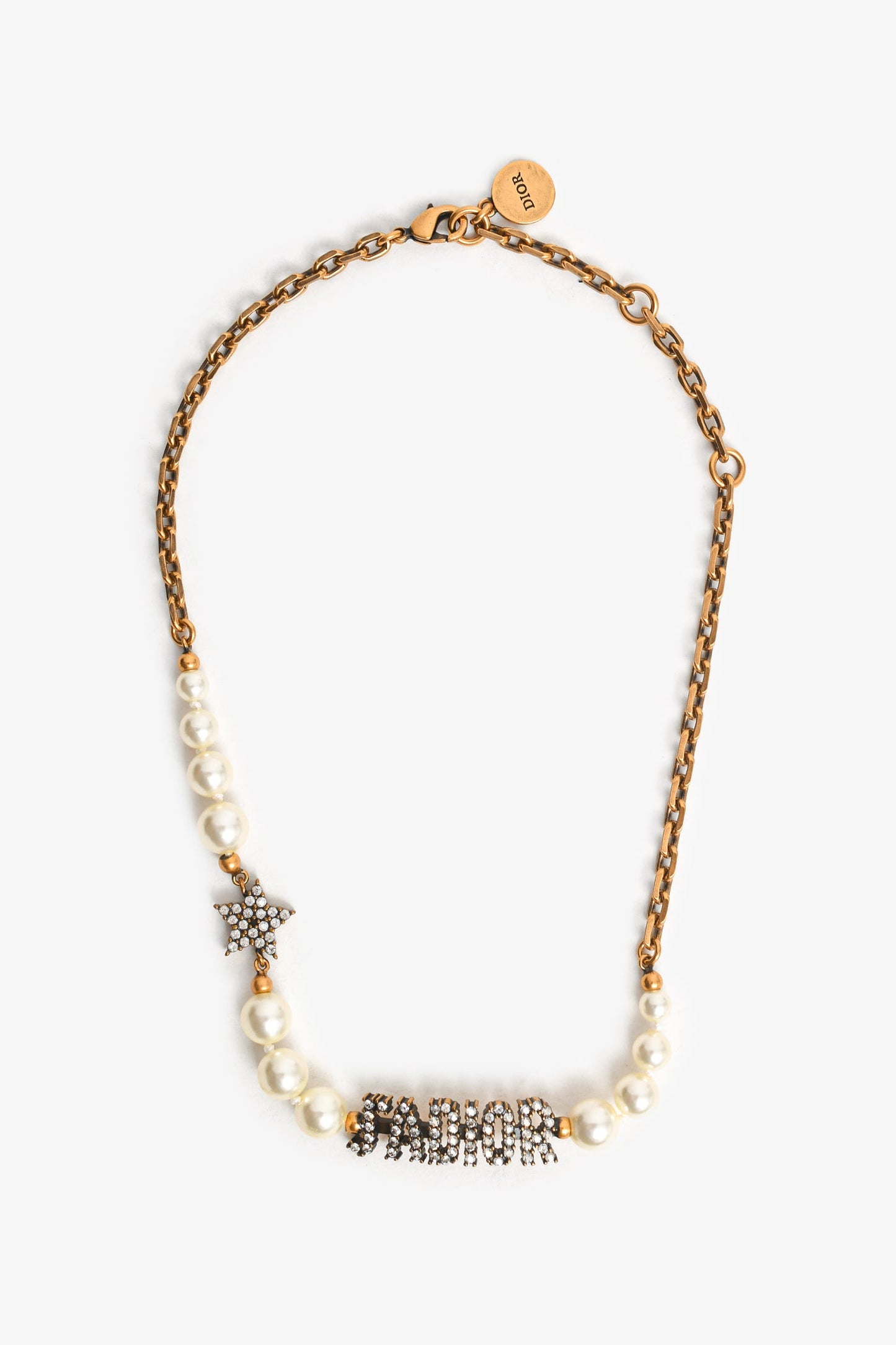 Christian Dior Gold Tone/Faux Pearl J'aDior Necklace