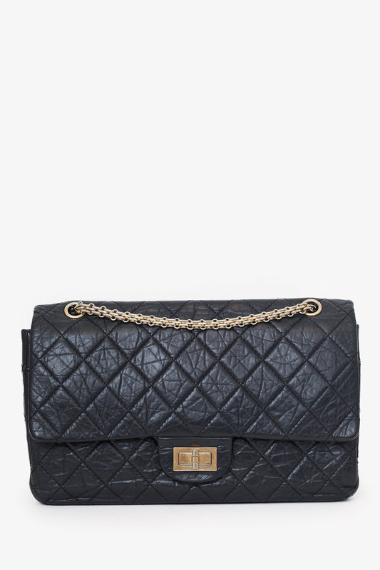 Chanel™ Black Quilted Aged Calfskin Large Reissue 255 Shoulder Bag