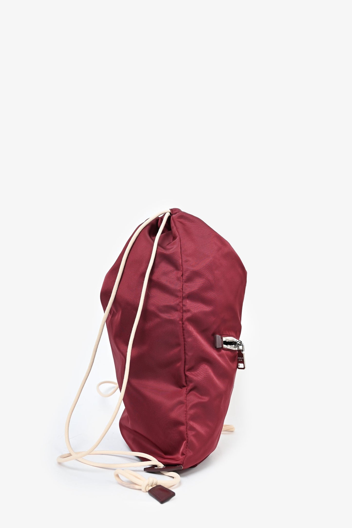 Prada 2019 Burgundy Nylon Drawstring Backpack