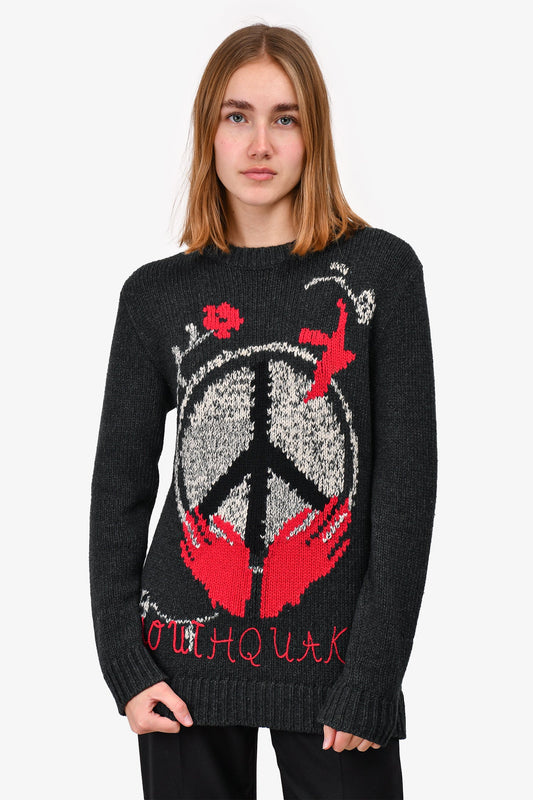 Christian Dior 2018 Grey Wool/Cashmere 'Youthquake' Sweater Size 2 US