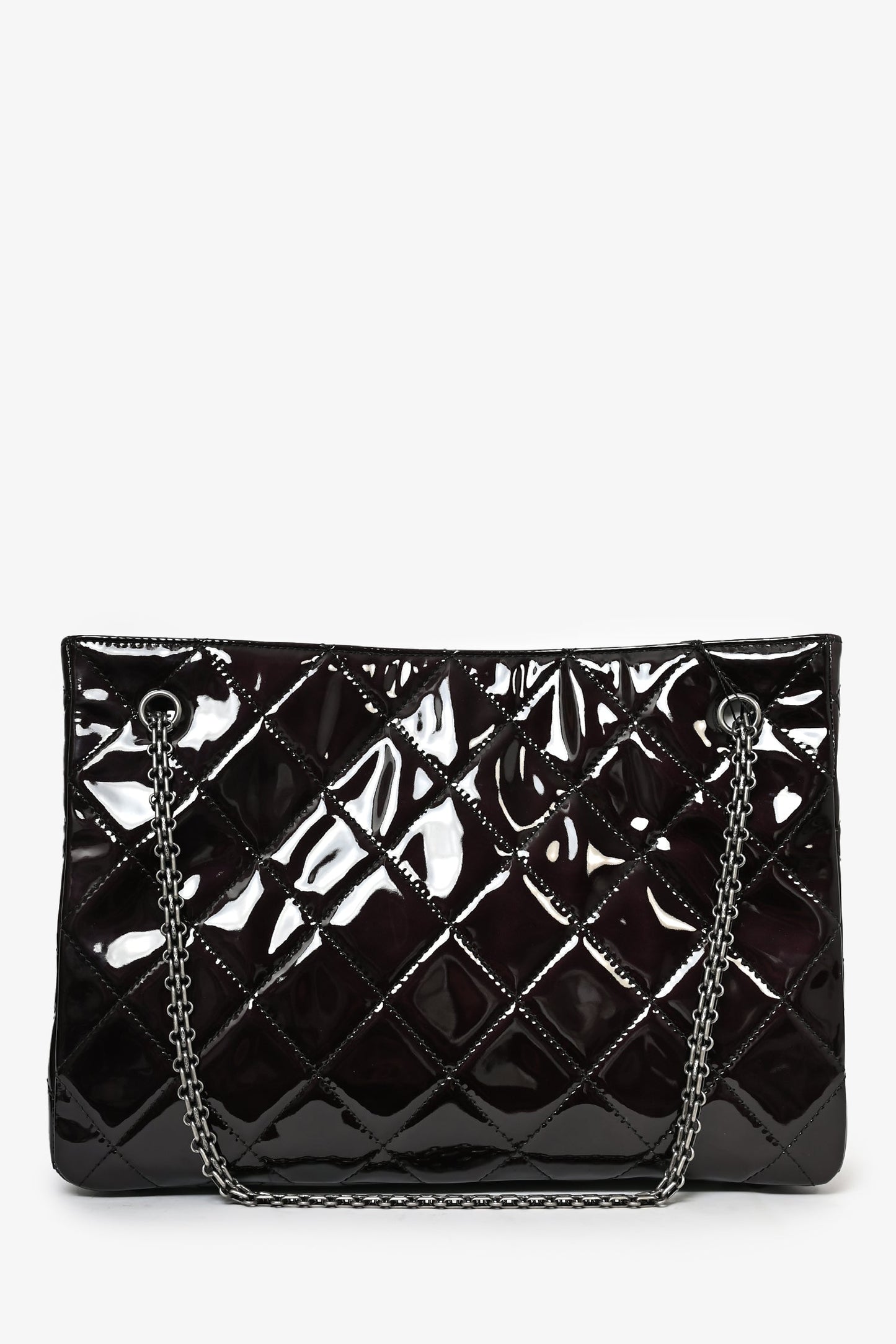 Chanel™  2011/12 Dark Purple Patent Quilted Leather 2.55 Reissue Tote Bag