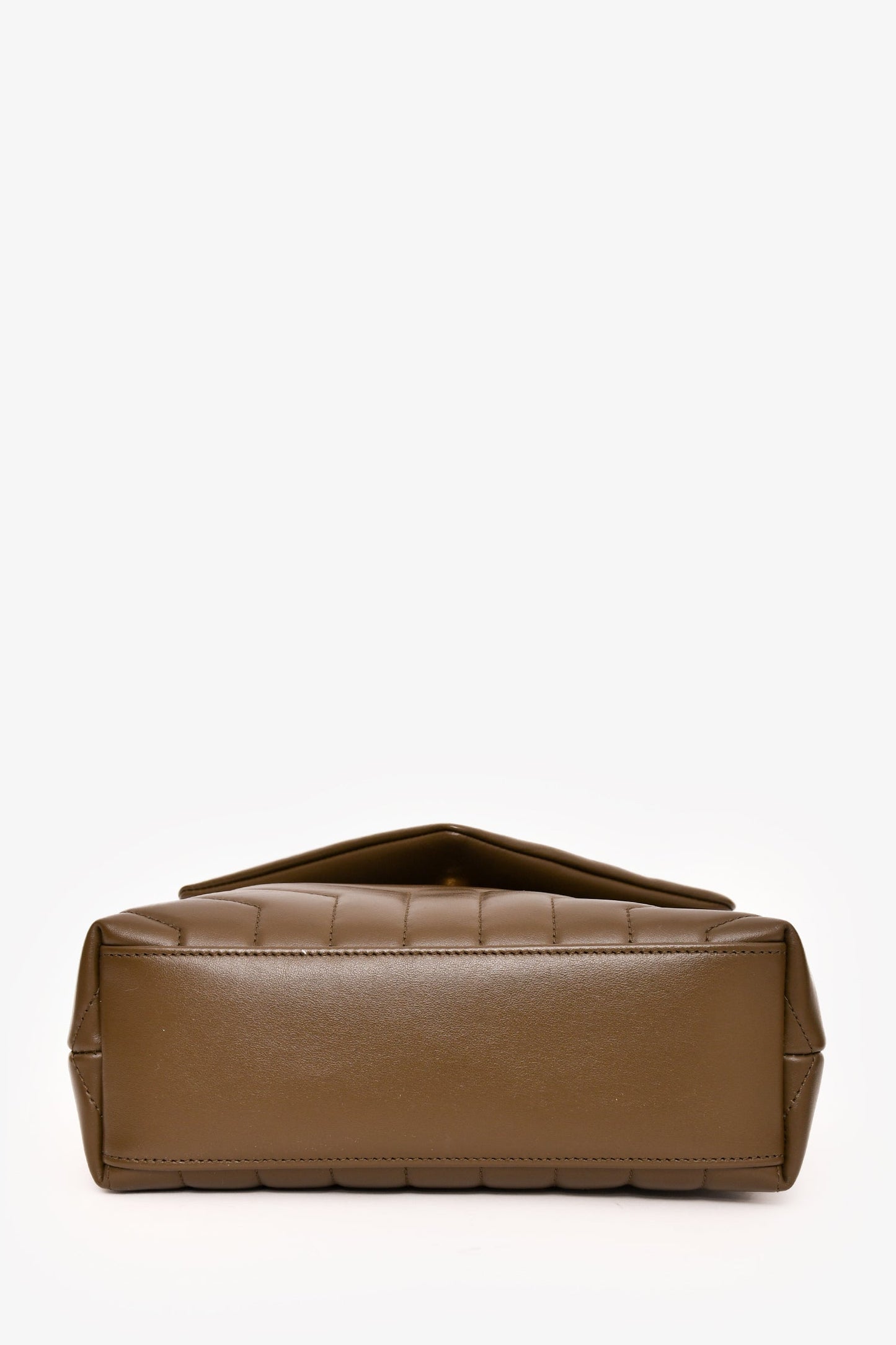 Saint Laurent 2020 Green Leather Chevron Quilted Small Lou Lou Crossbody