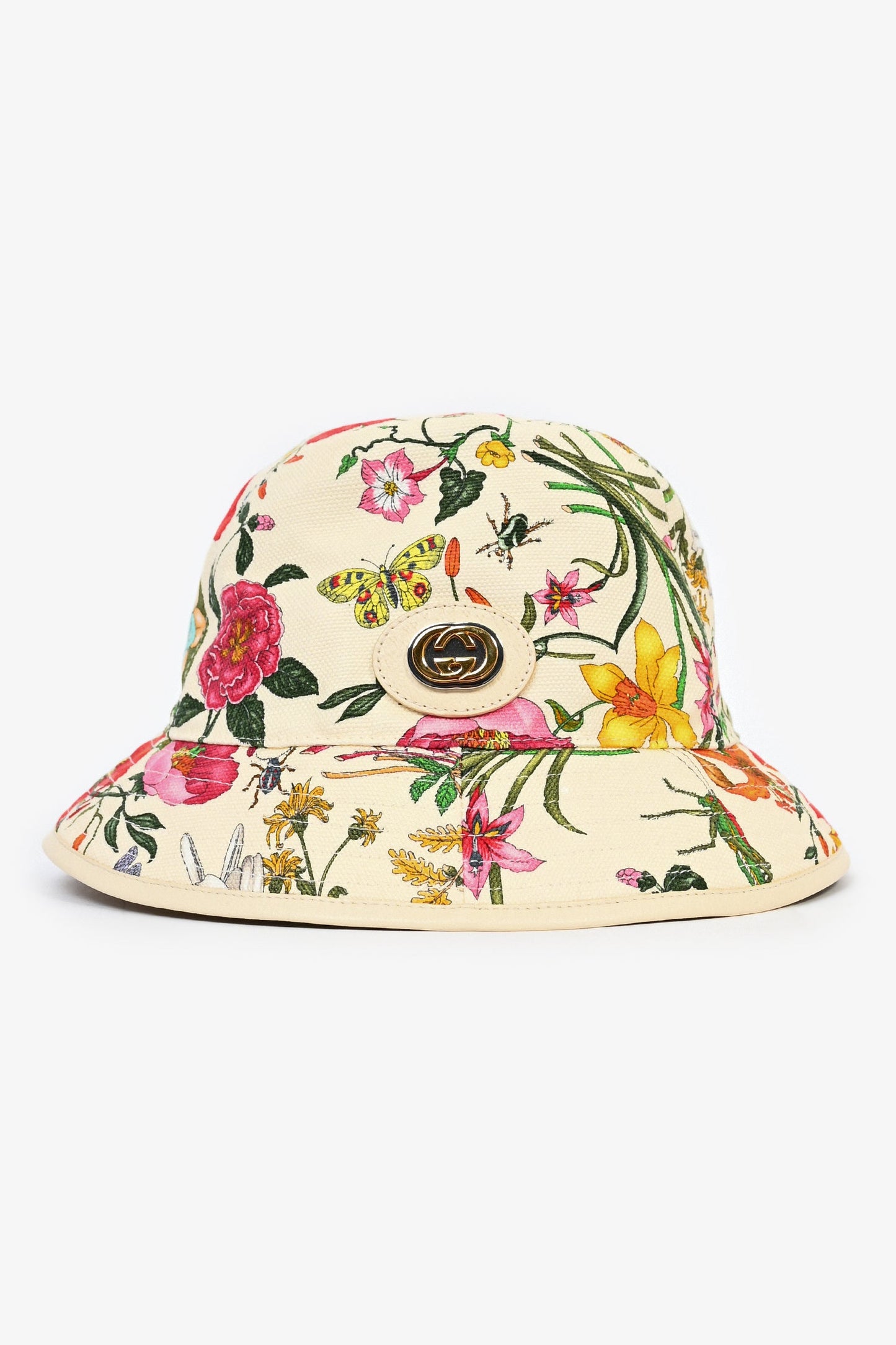 Gucci Cream Canvas Bloom GG Bucket Hat