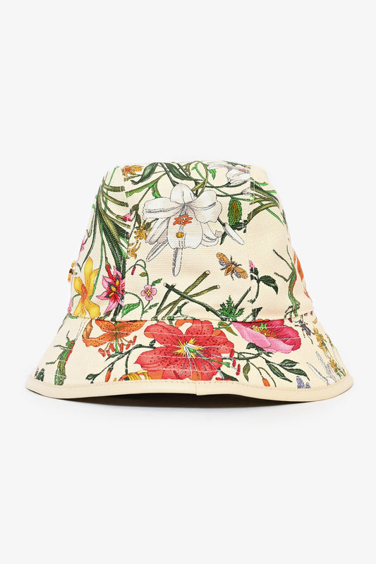 Gucci Cream Canvas Bloom GG Bucket Hat