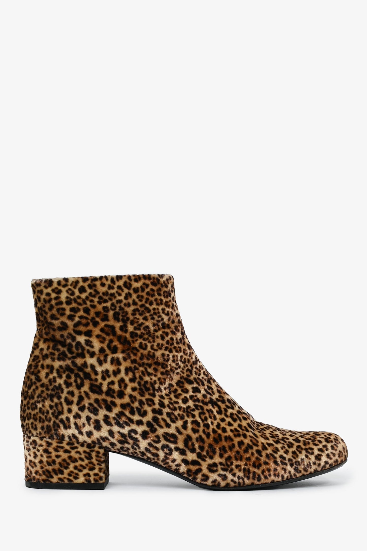 Saint Laurent Leopard Velvet Ankle Booties Size 39