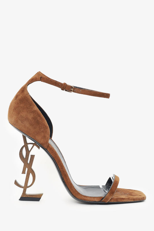 Saint Laurent Brown Suede Opyum 110 Sandals Size 38.5