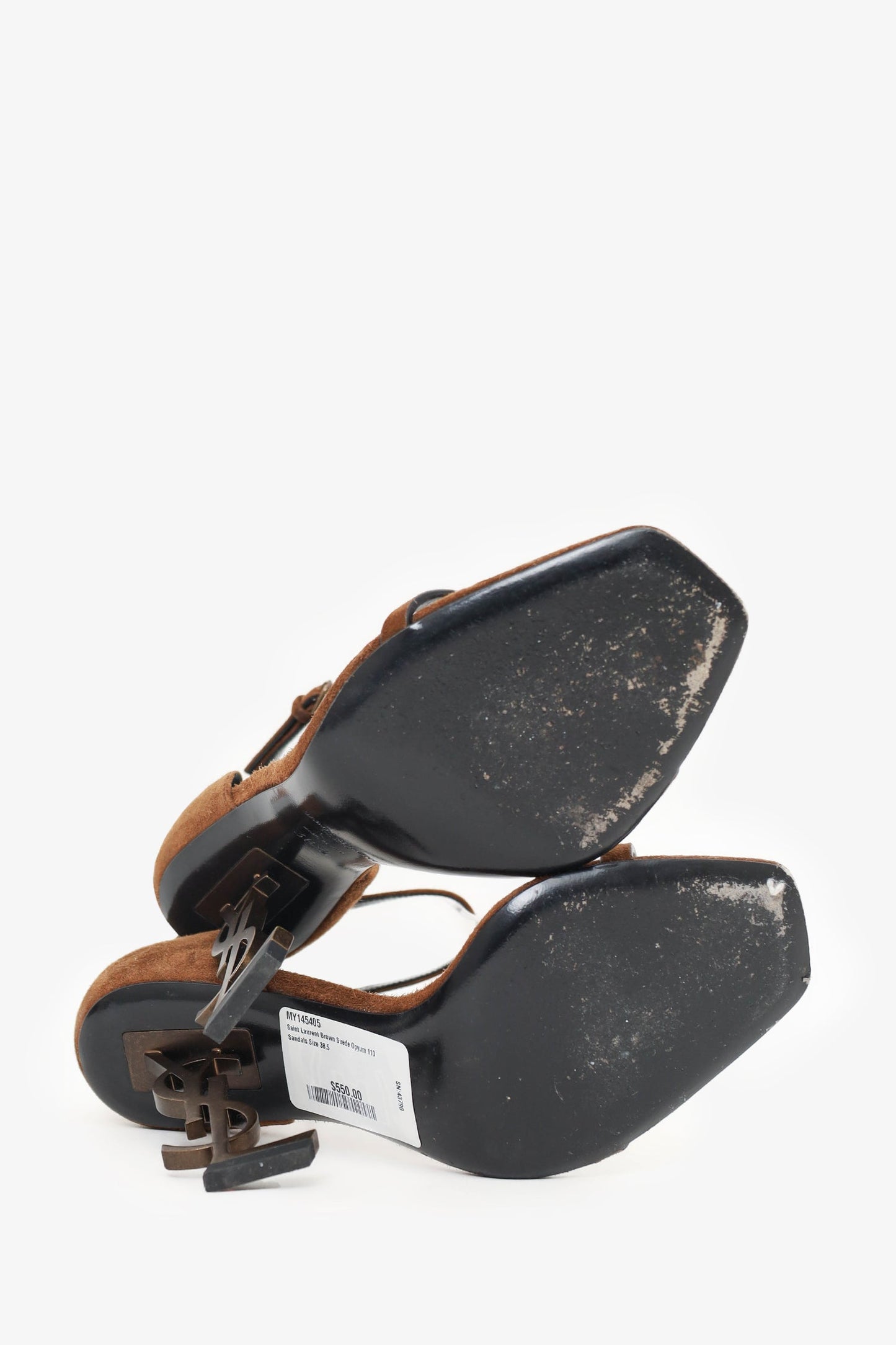 Saint Laurent Brown Suede Opyum 110 Sandals Size 38.5