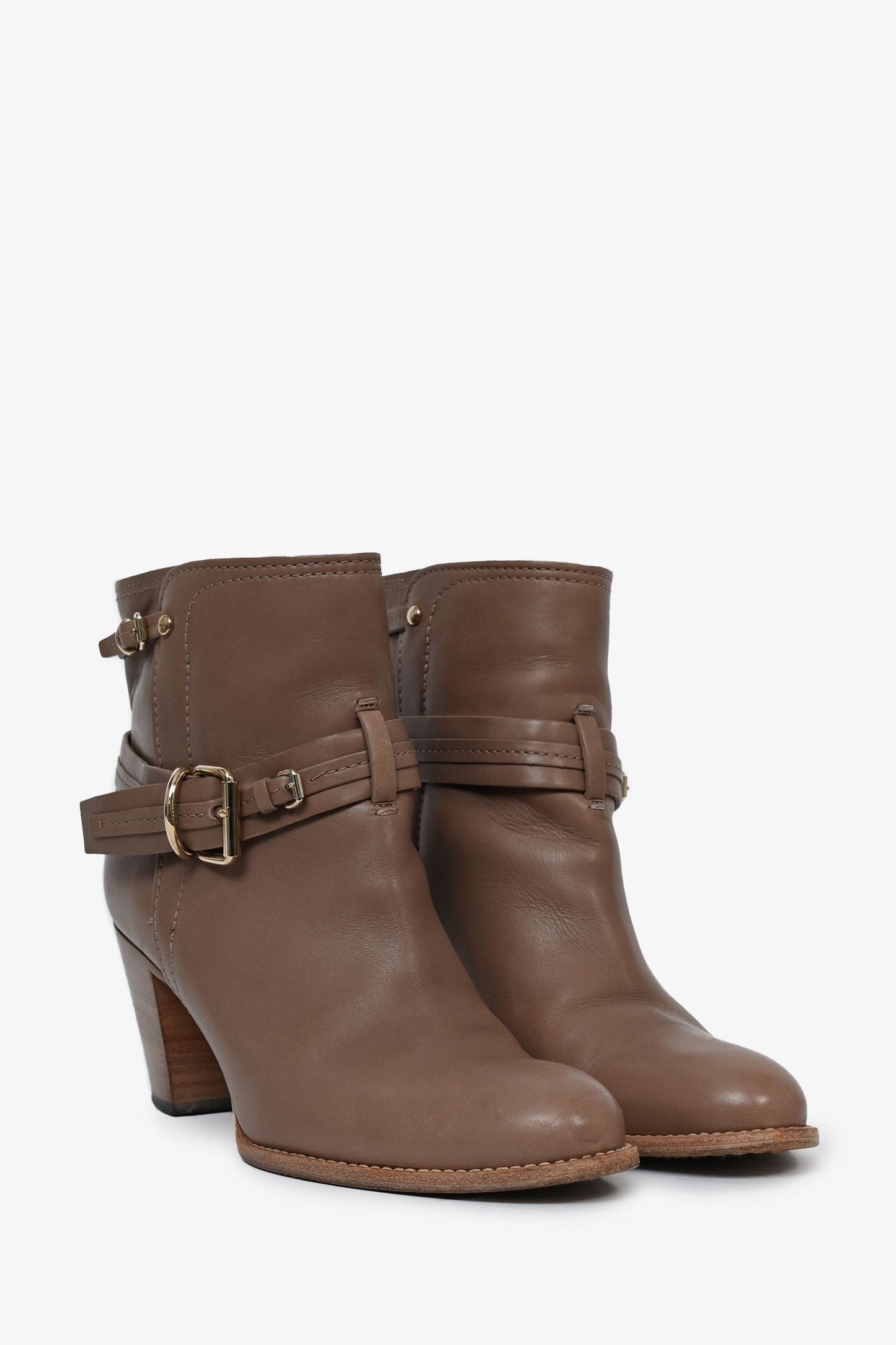 Christian Dior Vintage Taupe Leather Booties Size 40