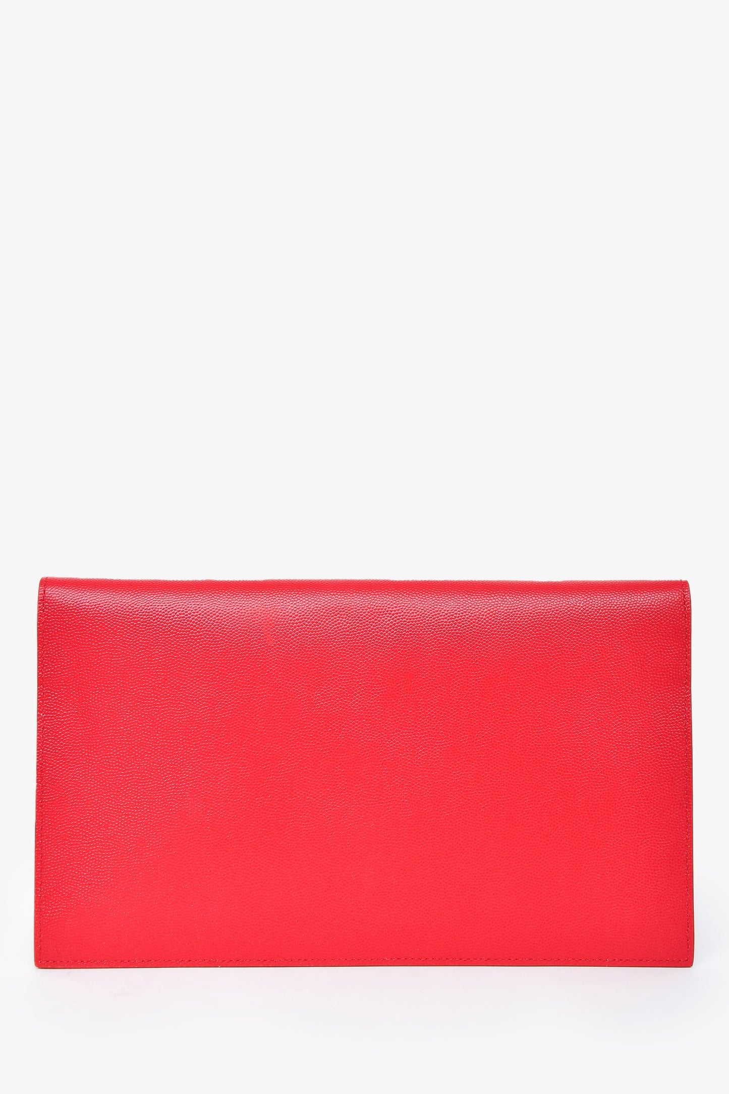 Saint Laurent Red Grain De Poudre Leather 'Uptown' Pouch