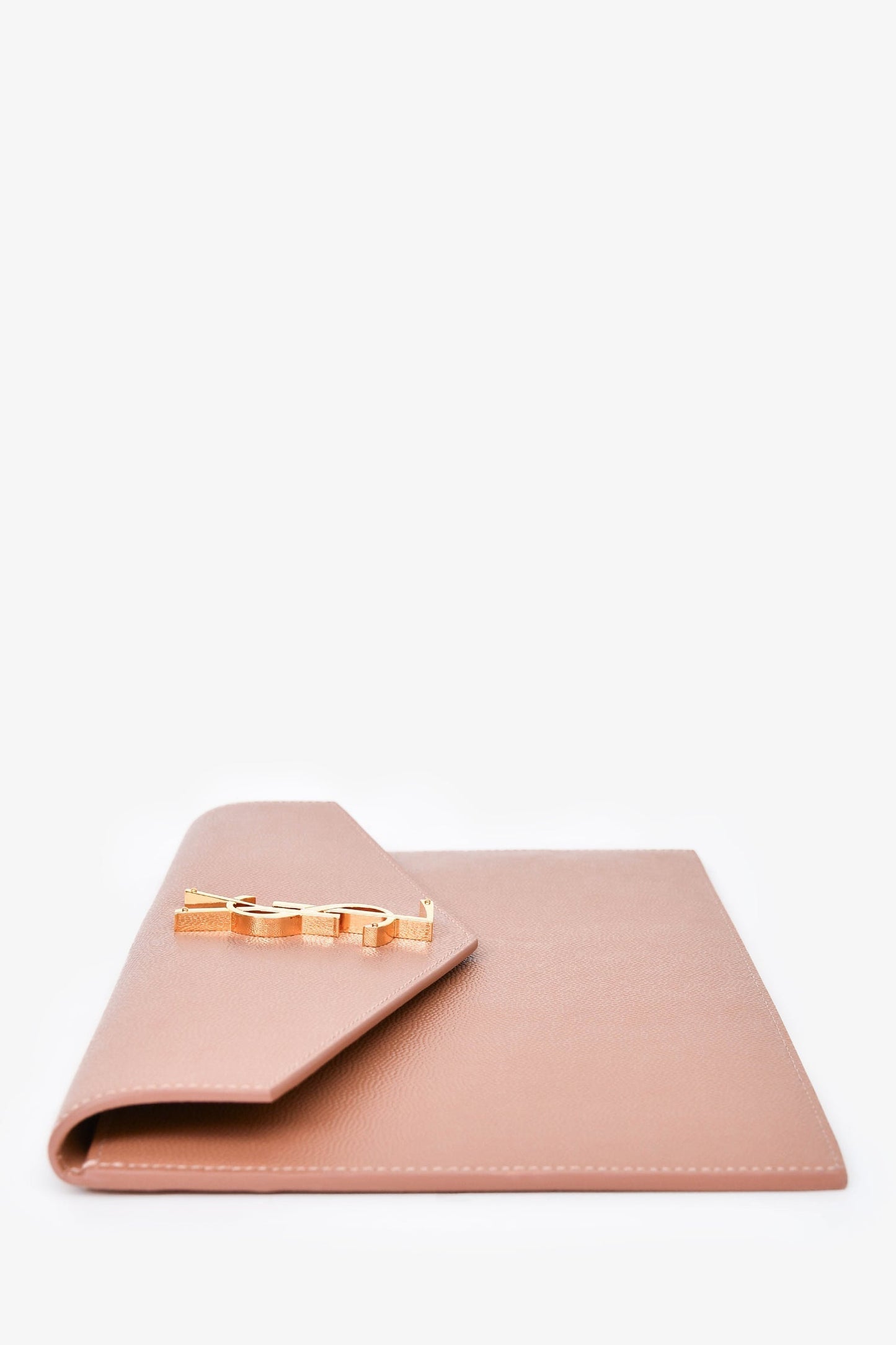 Saint Laurent 2023 Blush Grain De Poudre Leather 'Uptown' Pouch