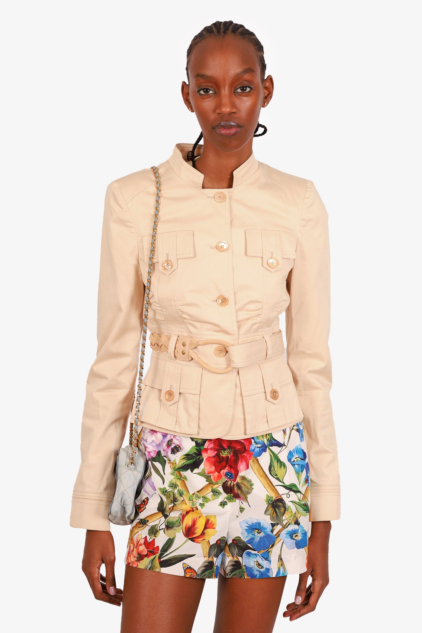 Gucci Cream Belted Utility Jacket Size 38