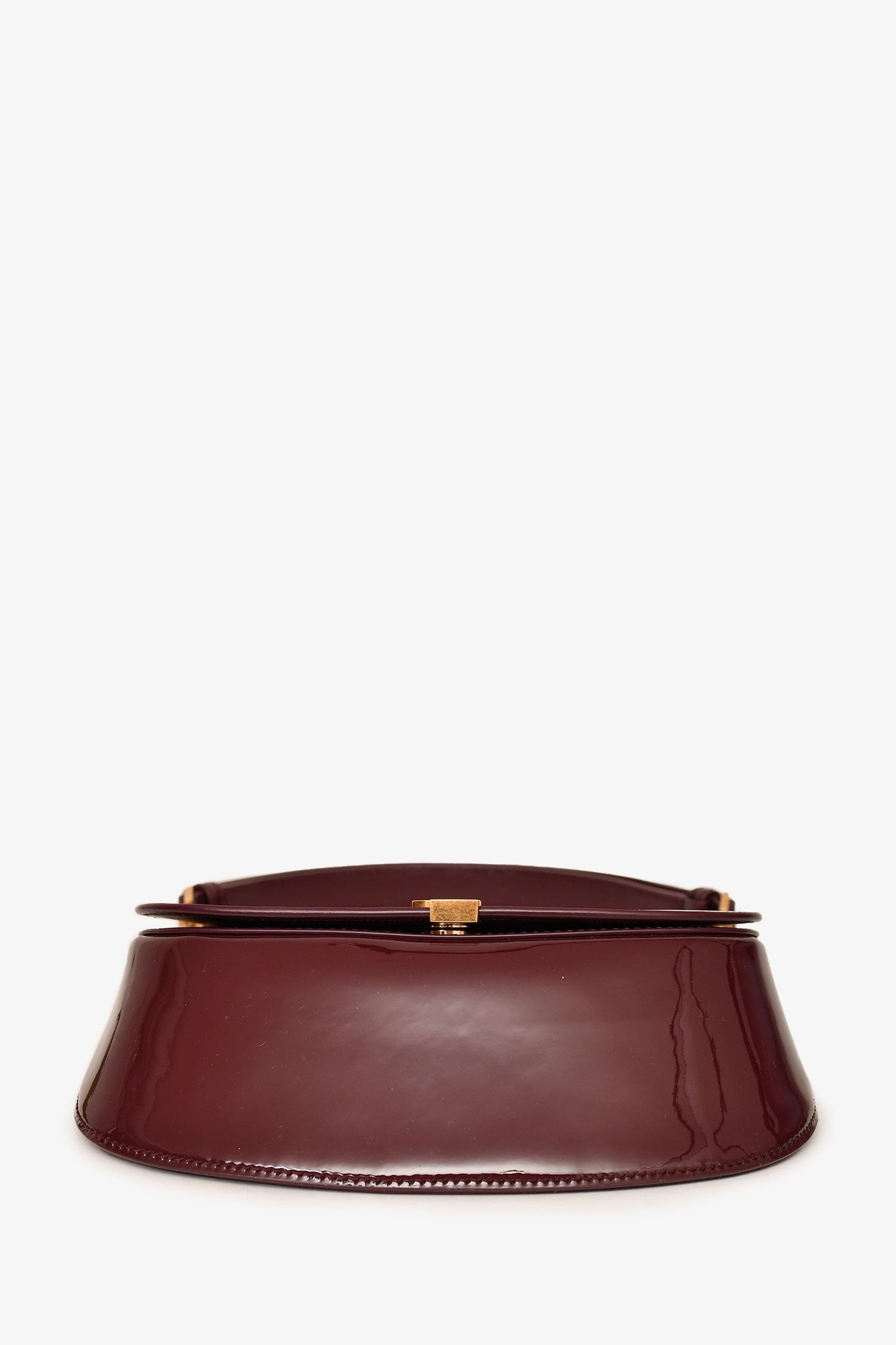 Saint Laurent Burgundy Patent Leather Voltaire Top Handle Bag
