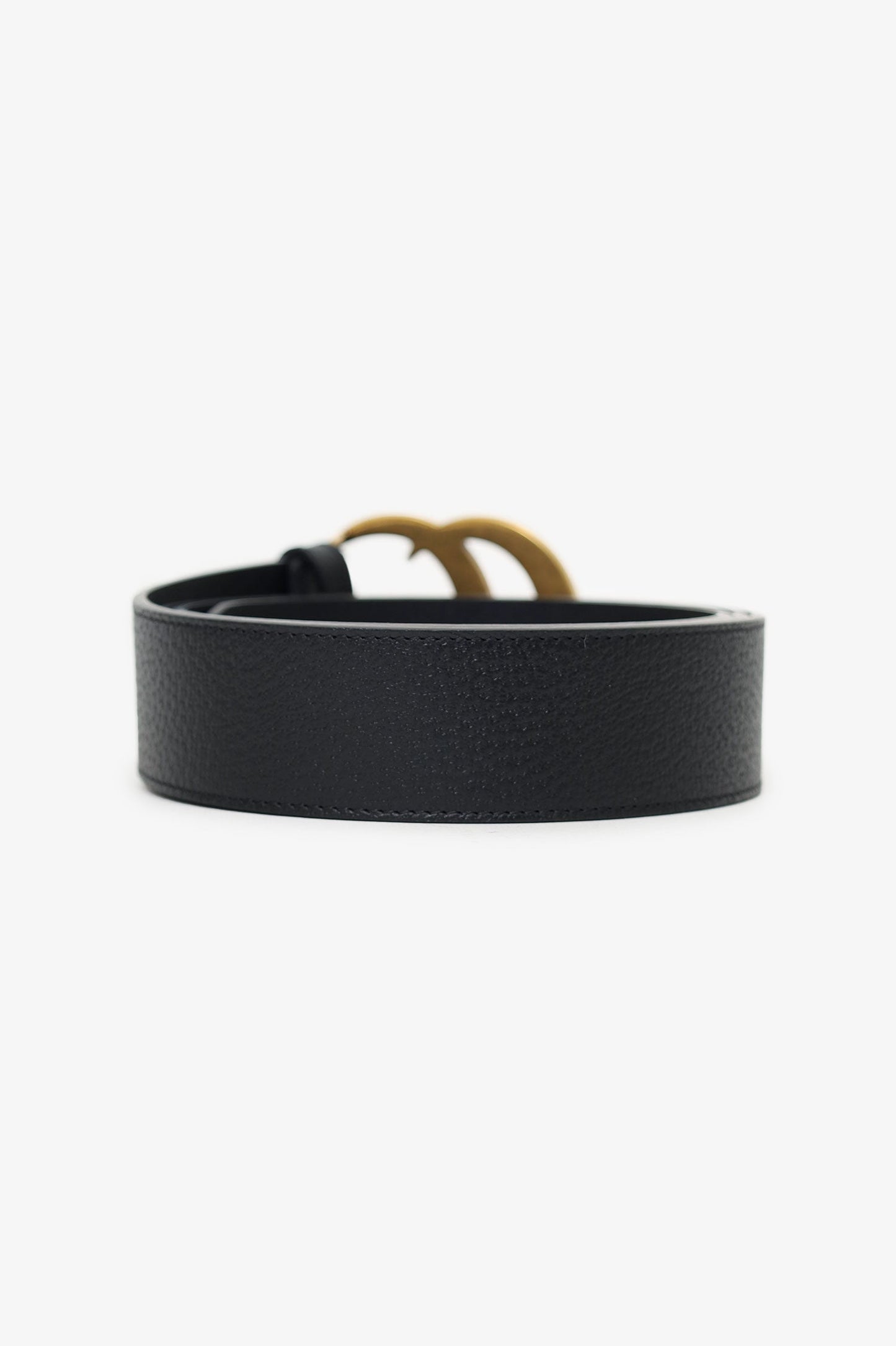 Gucci Black Leather GG Marmont Belt Size 120/48