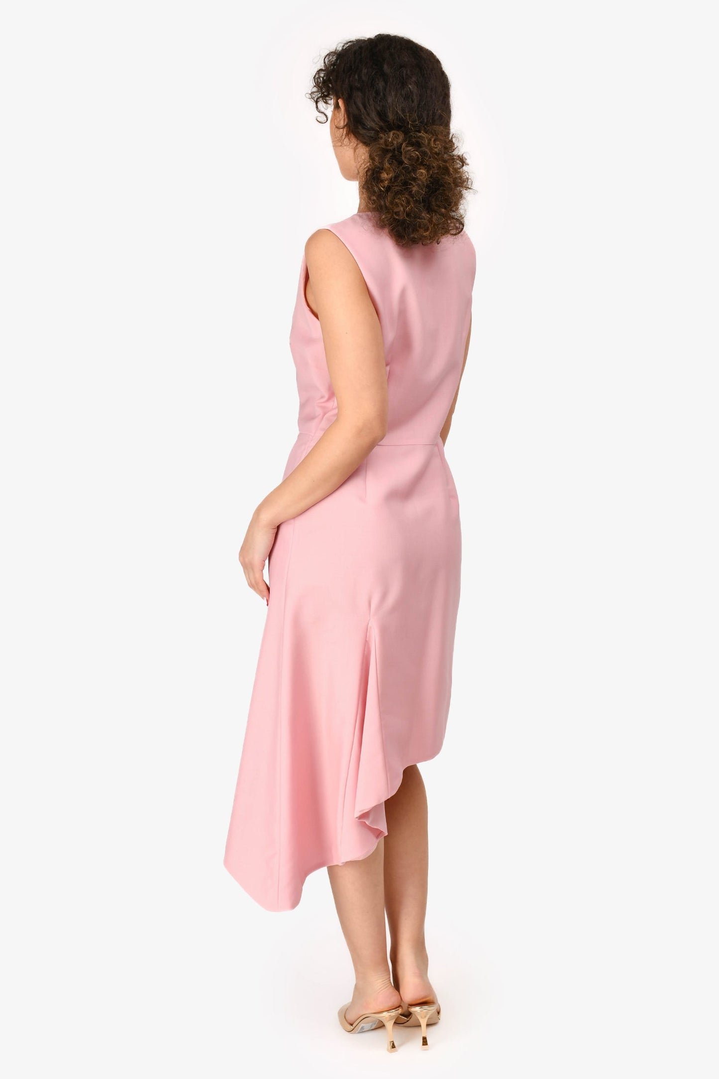 Christian Dior Pink Sleeveless V-Neck Midi Dress Size 8