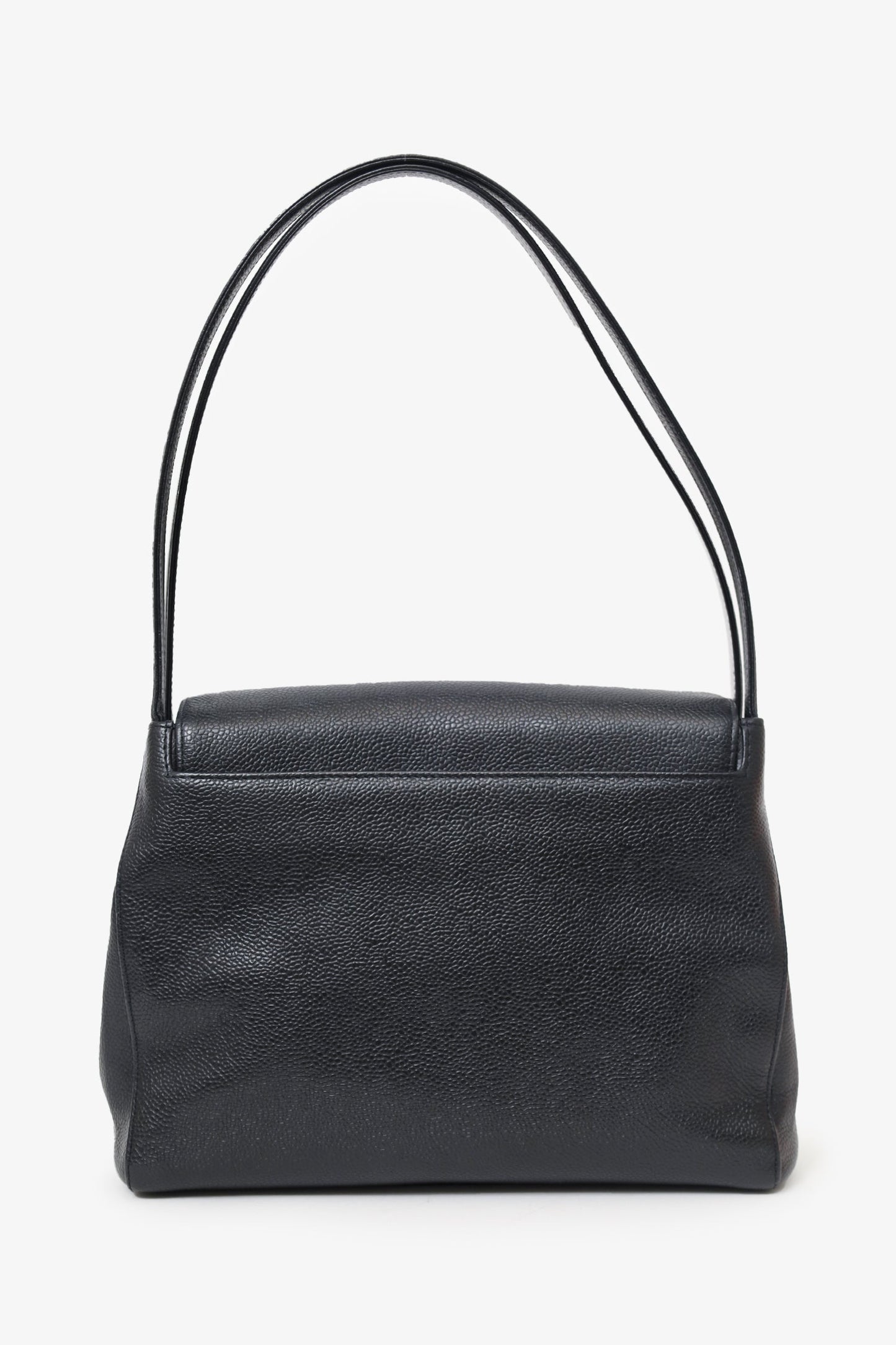 Chanel™ 1997-99 Black Caviar CC Turnlock Envelope Shoulder Bag