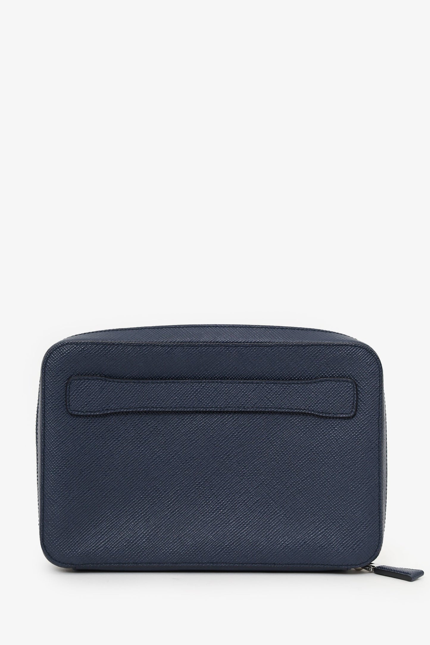 Prada 2021/2 Navy Saffiano Leather Zip Around Clutch Mens