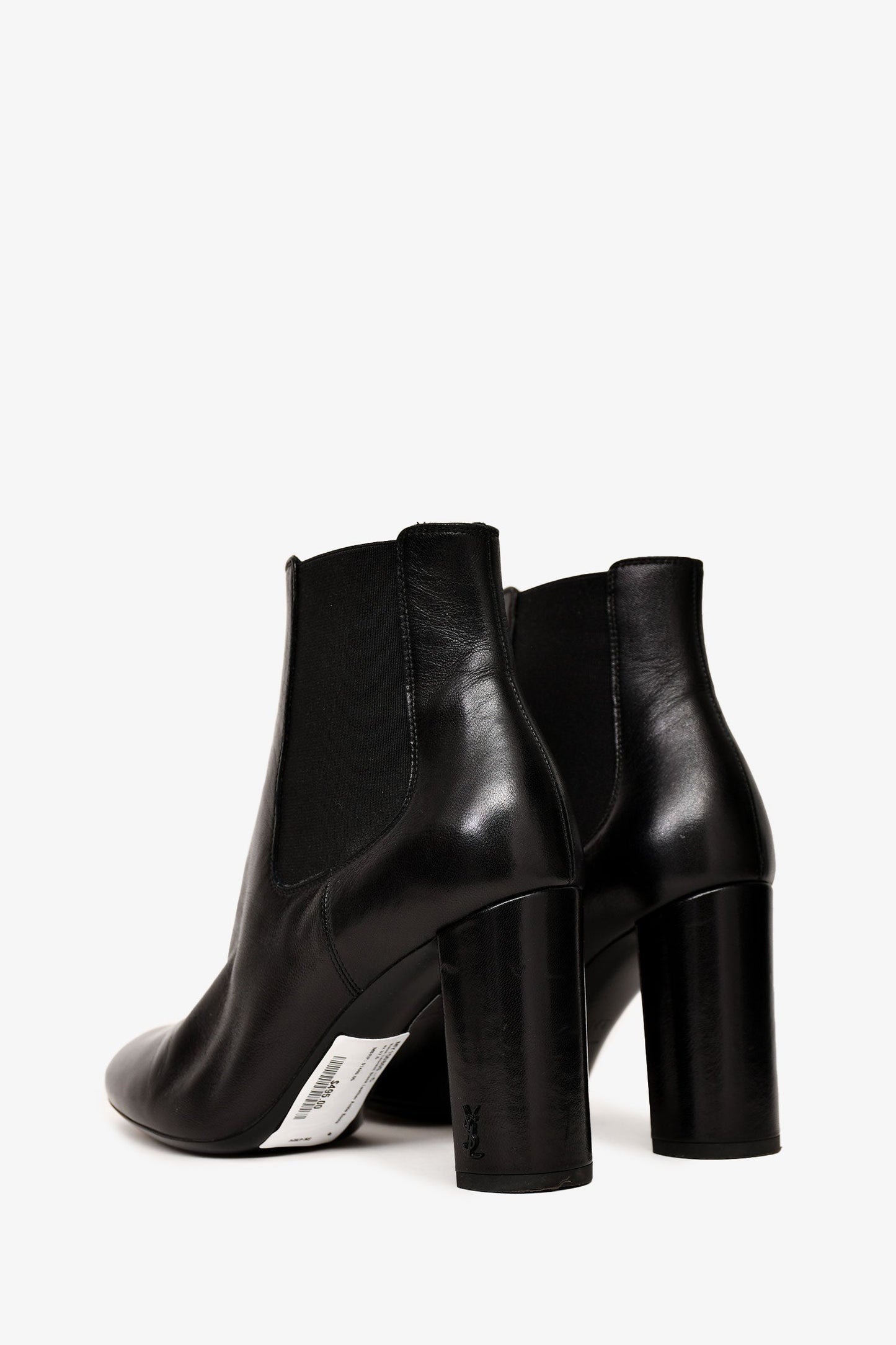 Saint Laurent Black Leather Ankle Boots Size 37.5