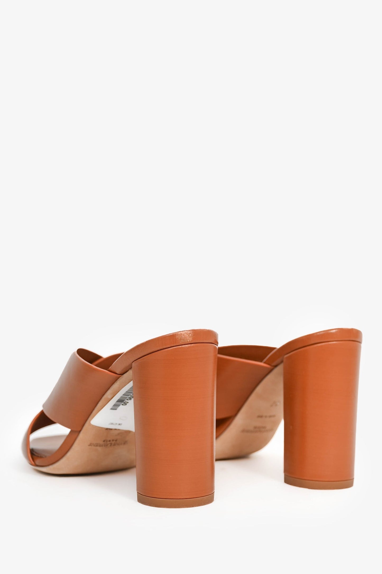 Saint Laurent Brown Leather 'Lou Lou Cross' Mules Size 37