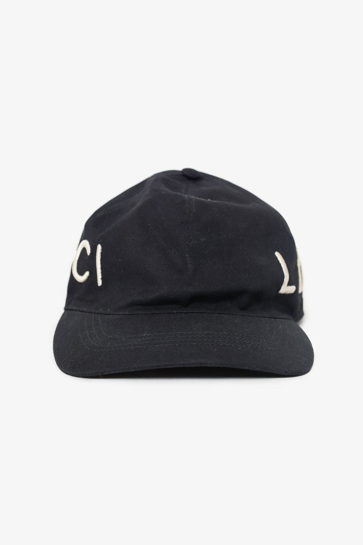 Gucci Black Canvas 'Loved' Embroidered Baseball Cap Size S