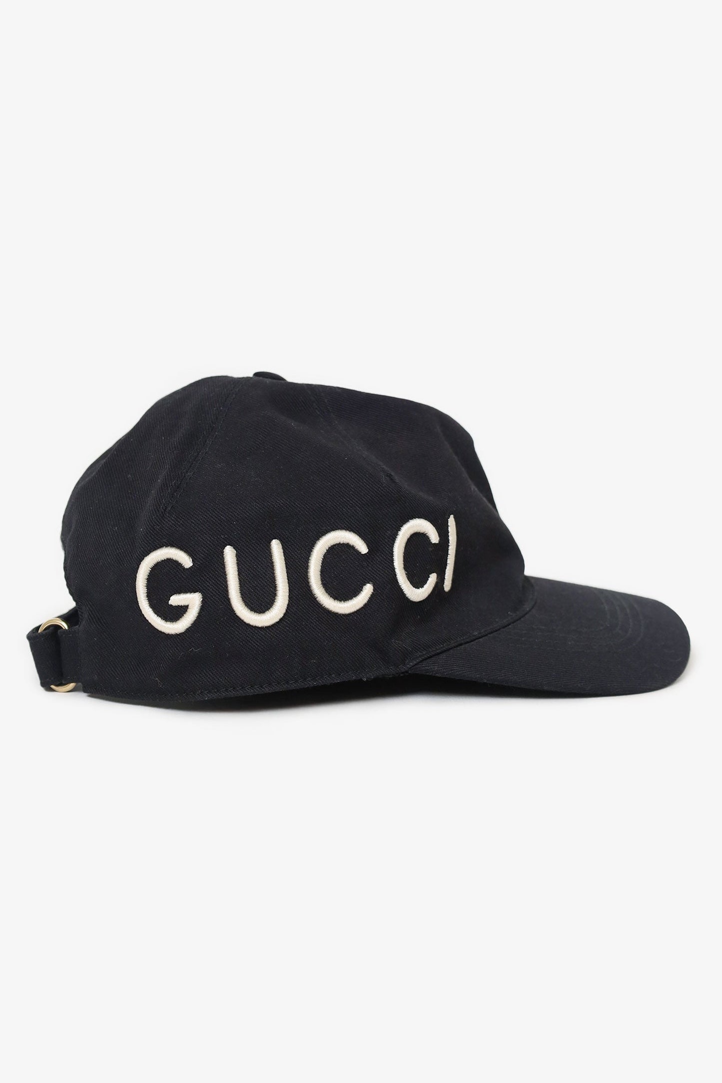 Gucci Black Canvas 'Loved' Embroidered Baseball Cap Size S
