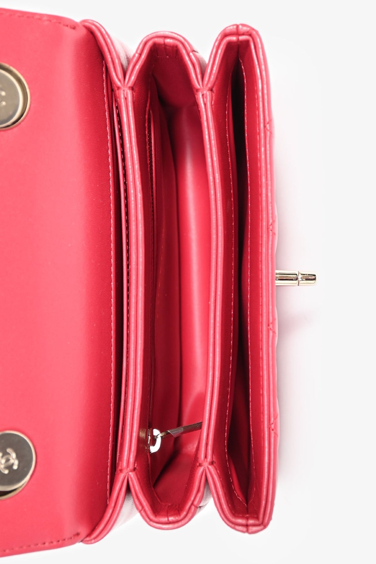 Chanel™ Magenta Leather Trendy CC Small Top Handle