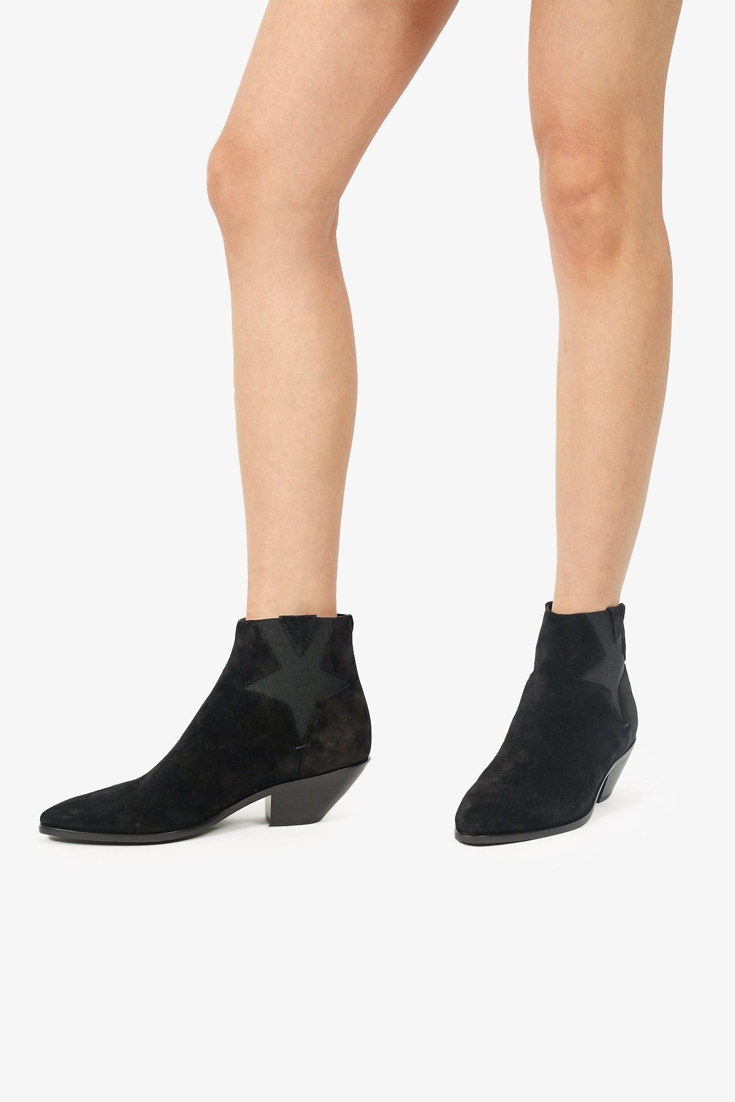 Saint Laurent Black Suede West 45 Chelsea Boots Size 39.5