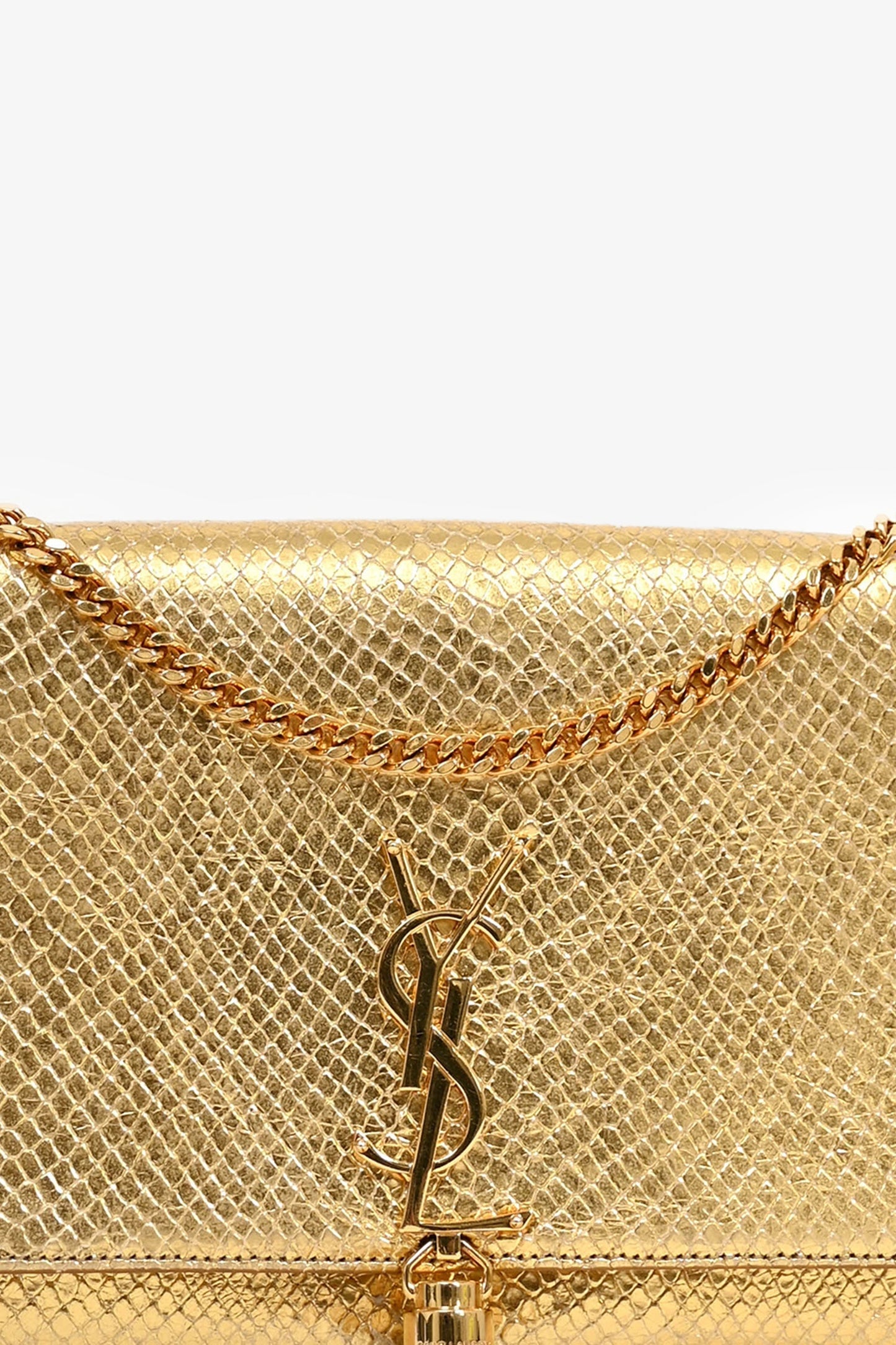 Saint Laurent Gold Tassel Leather Medium Kate Crossbody