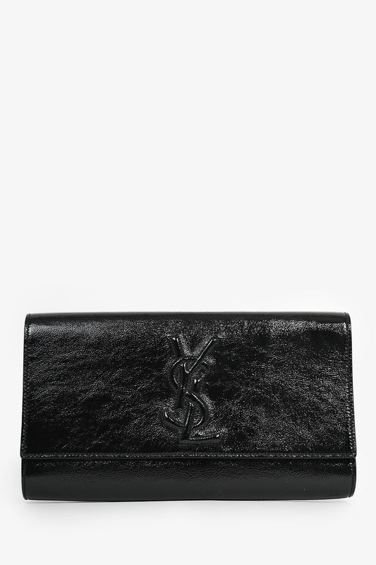 Saint Laurent Black Patent Leather 'Belle de Jour' Clutch