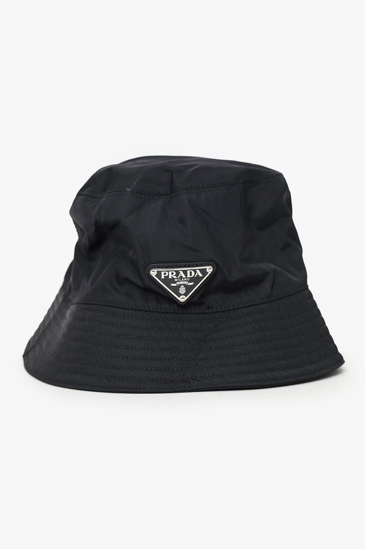 Prada Black Re-Nylon Bucket Hat Size S