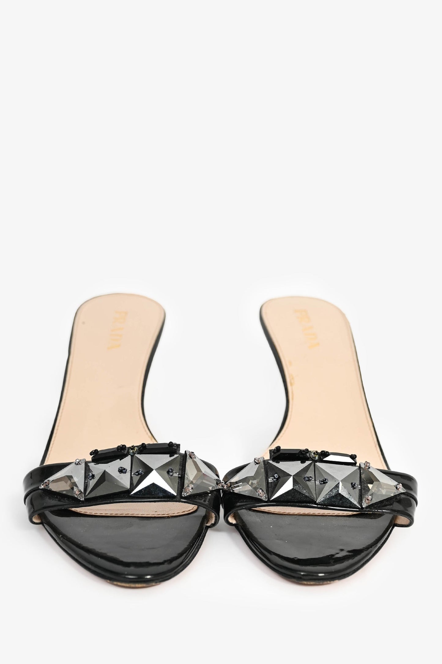 Prada Black Embellished Kitten Heels Size 39.5