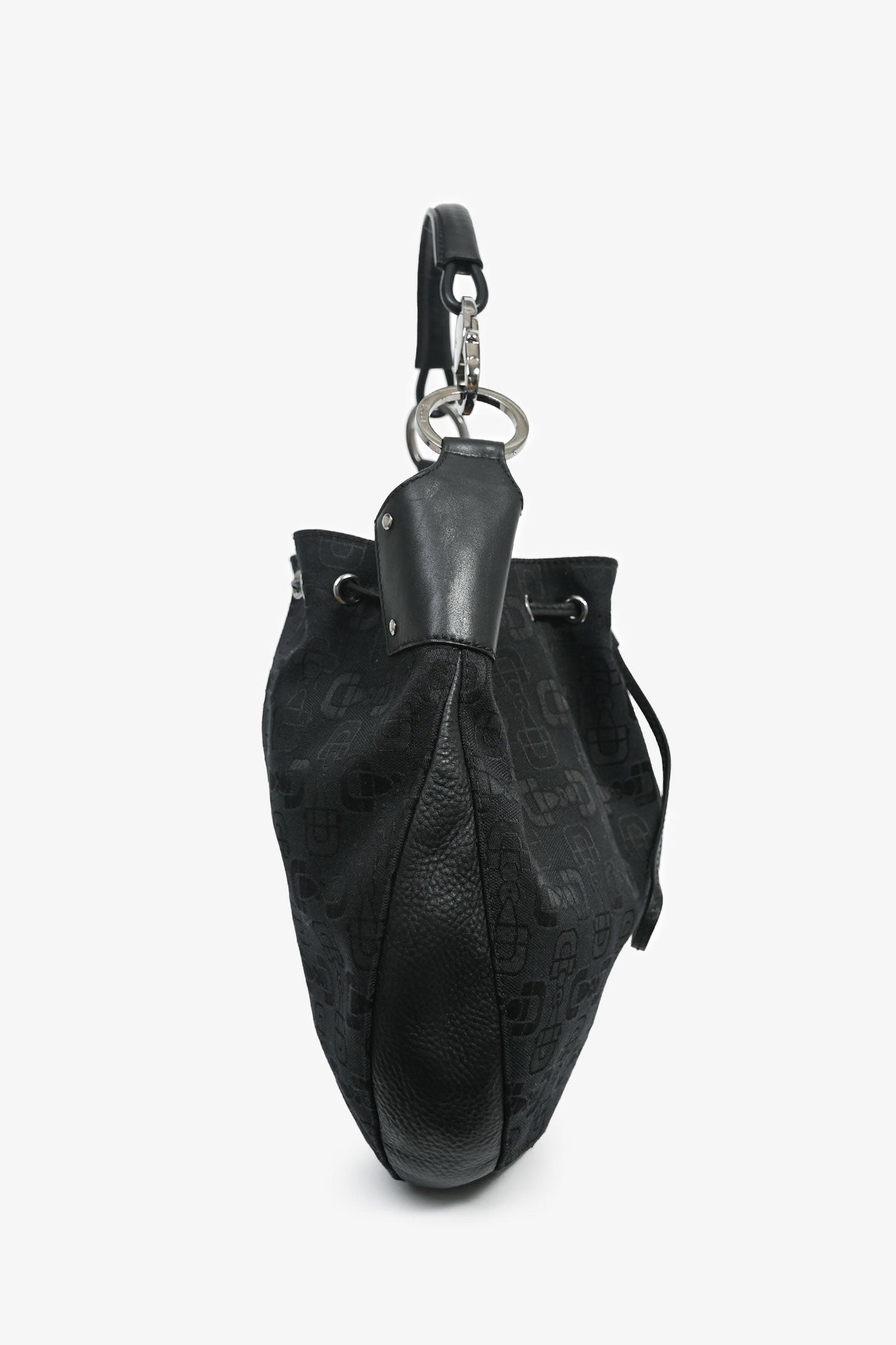 Gucci Black Canvas Logo Shoulder Bag