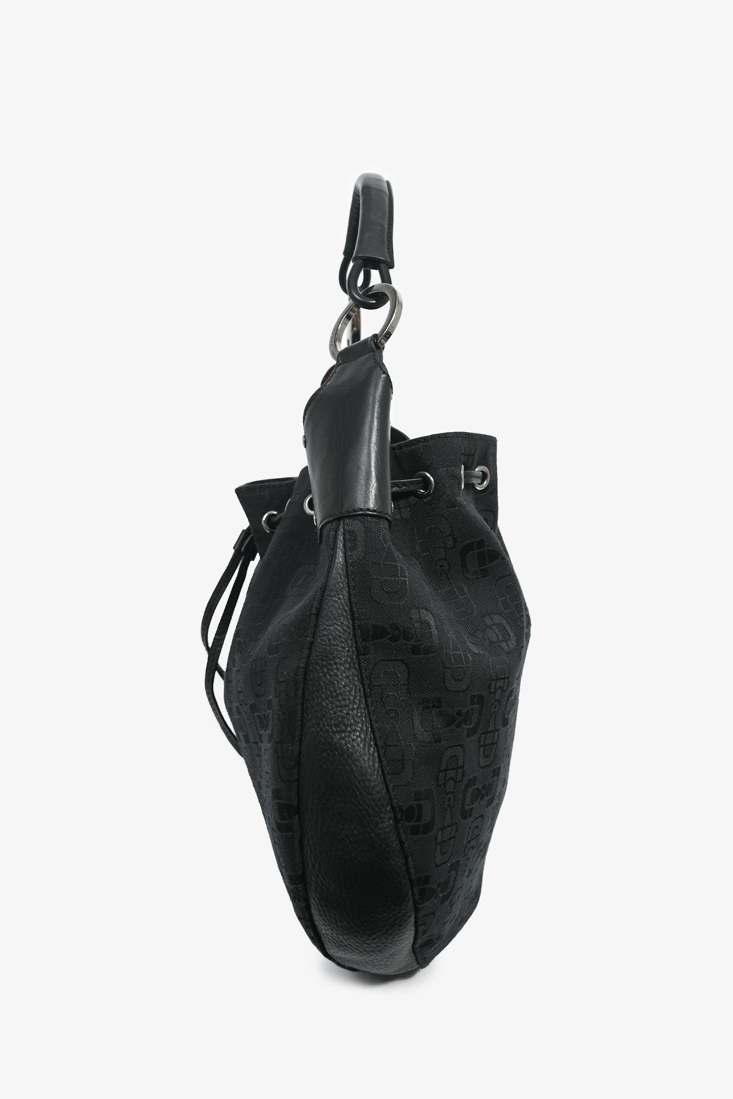 Gucci Black Canvas Logo Shoulder Bag