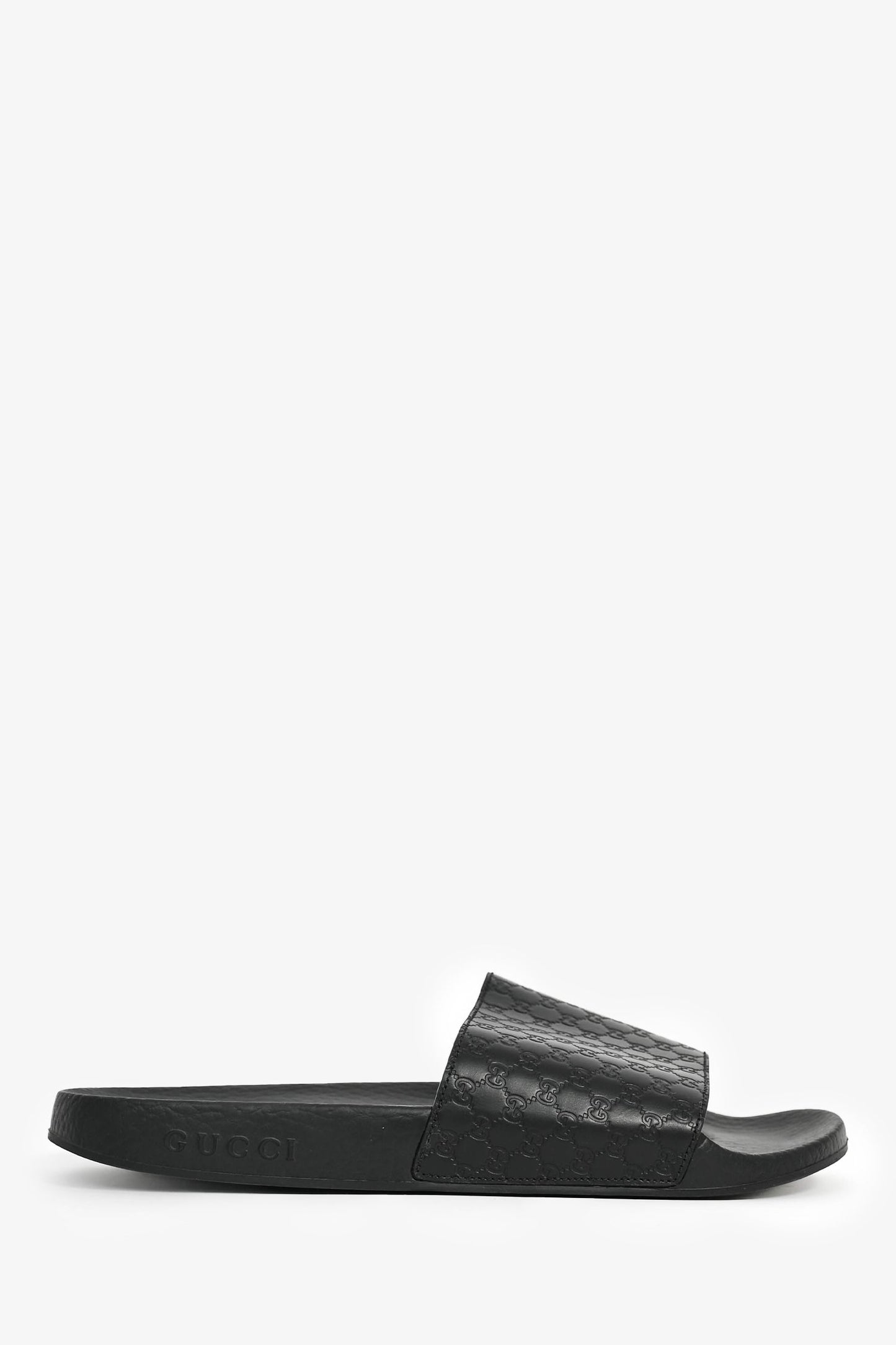 Gucci GG Embossed Rubber Pool Slides Size 39