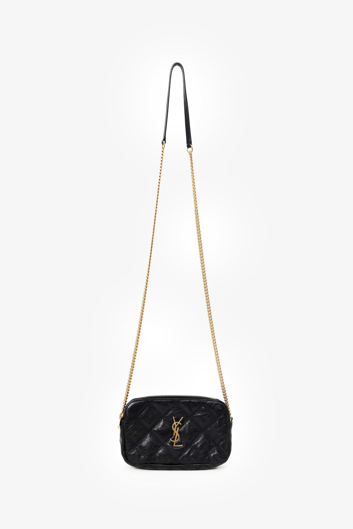 Saint Laurent Black Leather Becky Mini Camera Bag