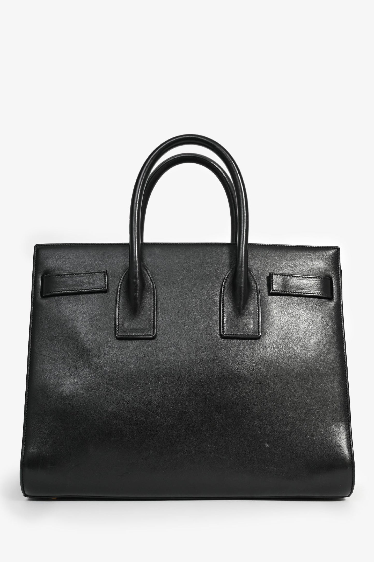 Saint Laurent 2014 Black Smooth Leather Small Sac de Jour Tote with Strap (As Is)