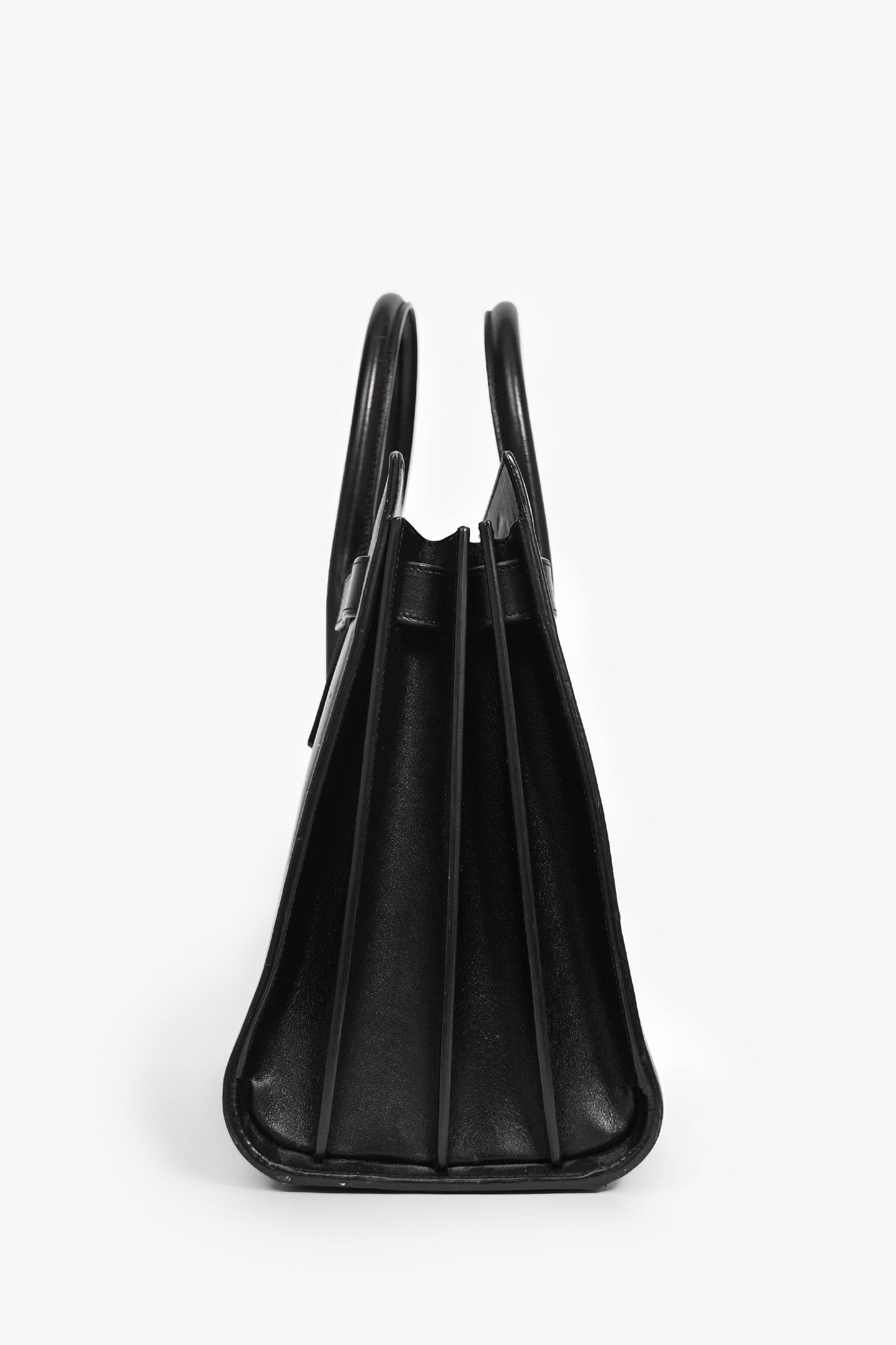 Saint Laurent 2014 Black Smooth Leather Small Sac de Jour Tote with Strap (As Is)